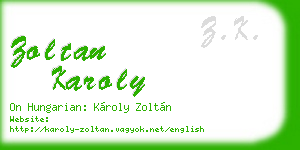 zoltan karoly business card