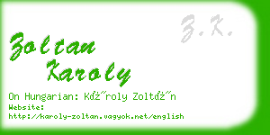 zoltan karoly business card